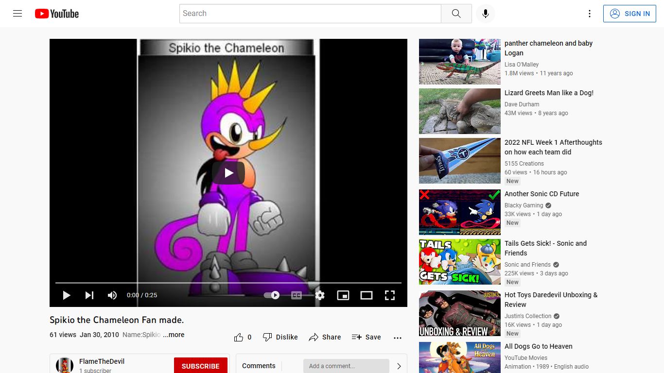 Spikio the Chameleon Fan made. - YouTube